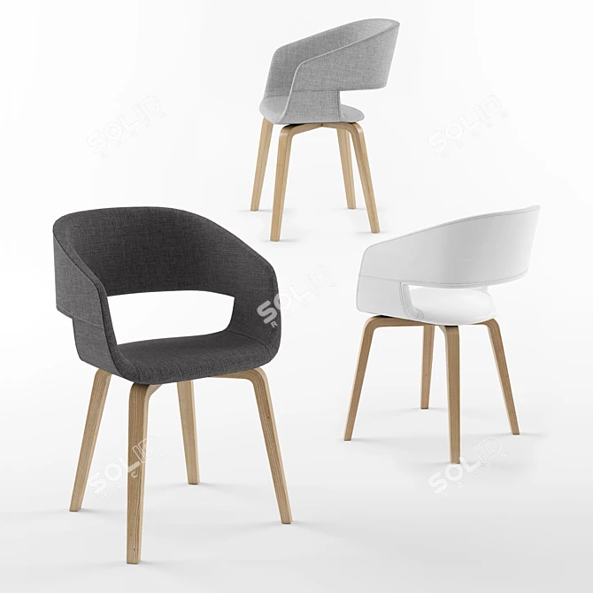 Sleek Scandinavian Design JYSK HOLSTEBRO Chair 3D model image 1