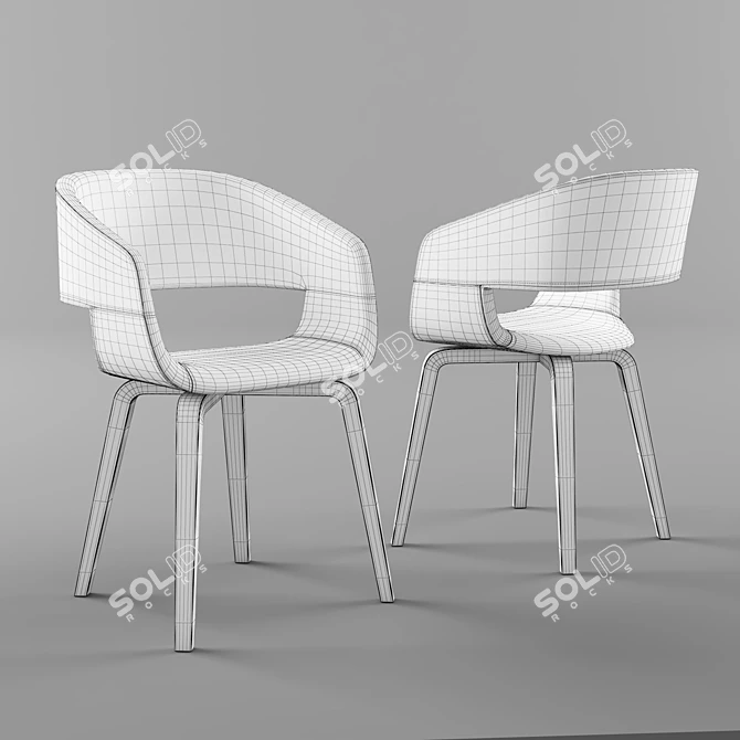 Sleek Scandinavian Design JYSK HOLSTEBRO Chair 3D model image 3