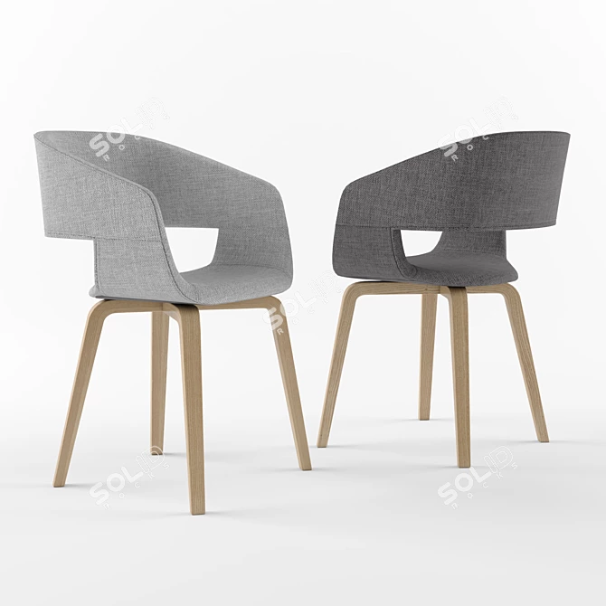 Sleek Scandinavian Design JYSK HOLSTEBRO Chair 3D model image 7