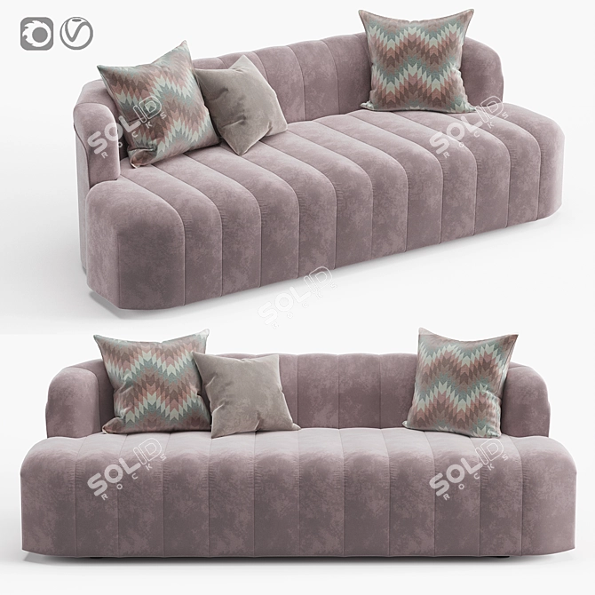 Elegant Shell Sofa: Customizable and Comfortable 3D model image 1