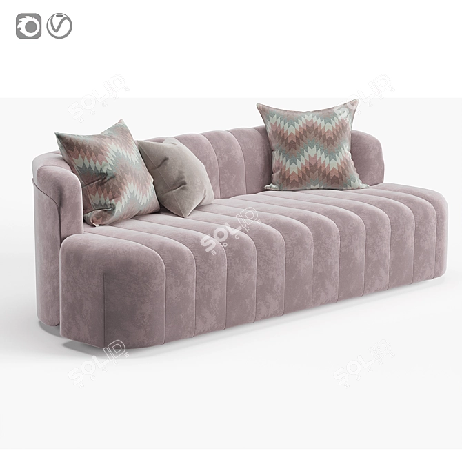 Elegant Shell Sofa: Customizable and Comfortable 3D model image 2