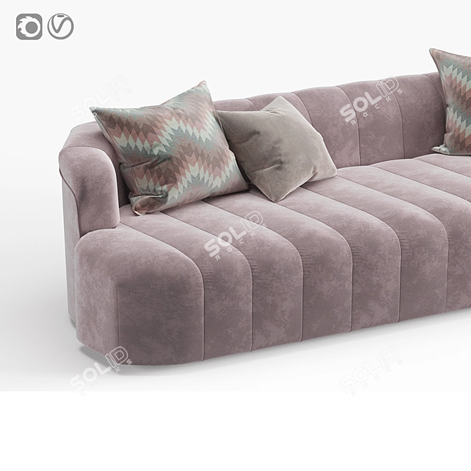 Elegant Shell Sofa: Customizable and Comfortable 3D model image 3