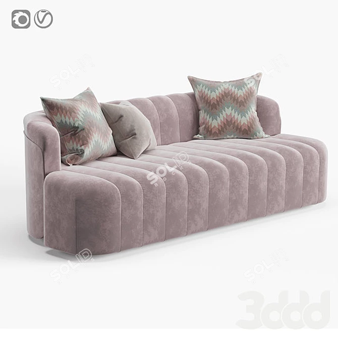 Elegant Shell Sofa: Customizable and Comfortable 3D model image 4