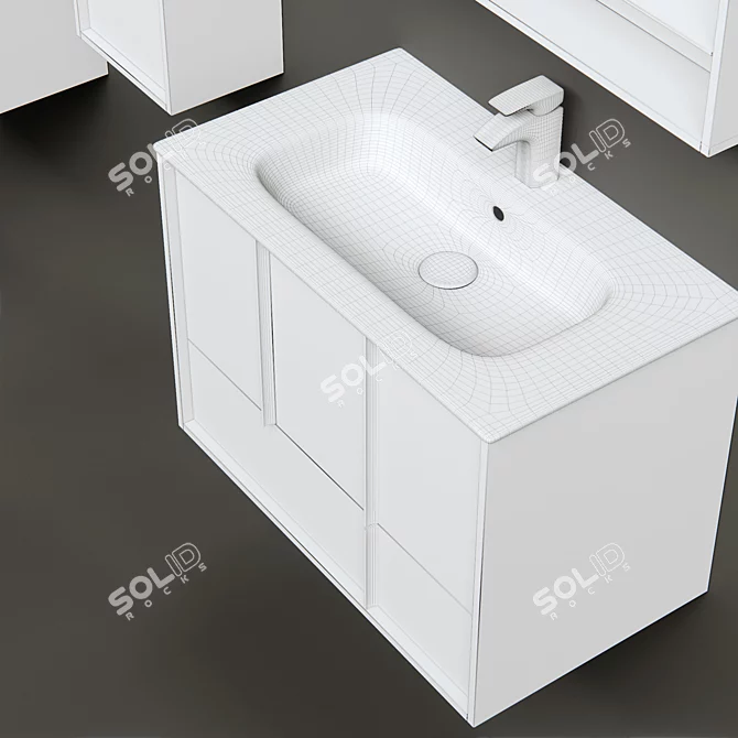 Aquaton Riviera Bathroom Furniture Set 3D model image 2