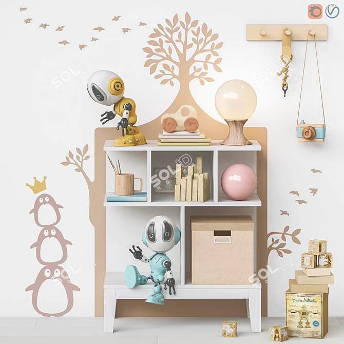 Kids Room Toy & Furniture Set 3D model image 1