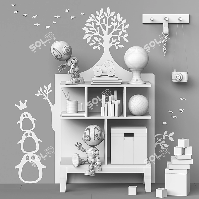Kids Room Toy & Furniture Set 3D model image 5