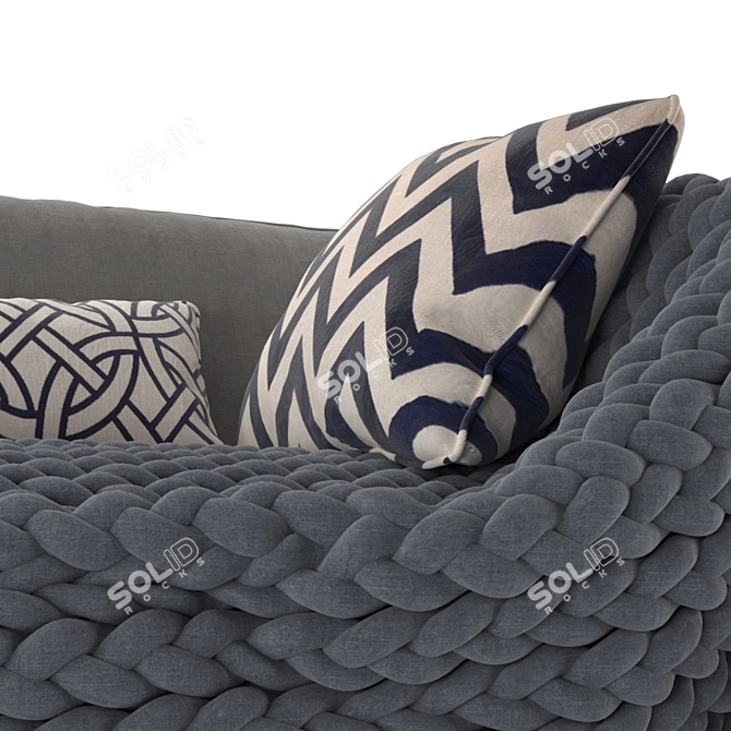 Elegant Modern Sofa + Vray Materials 3D model image 3