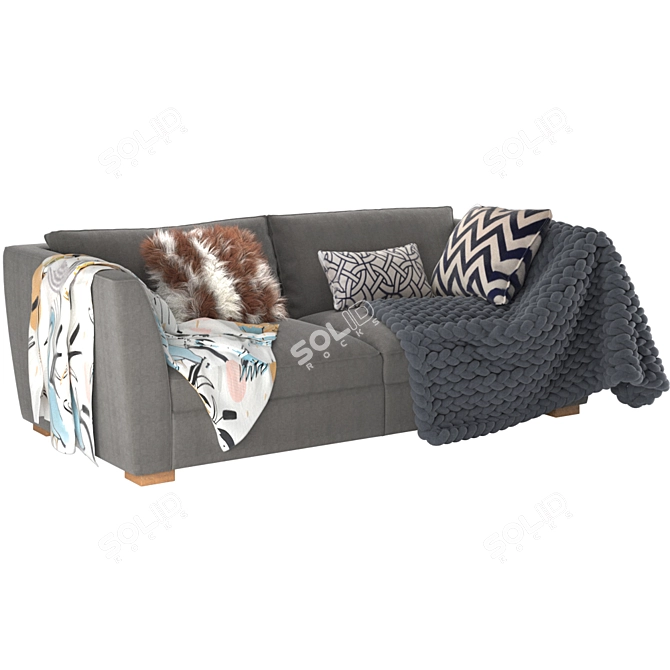 Elegant Modern Sofa + Vray Materials 3D model image 4