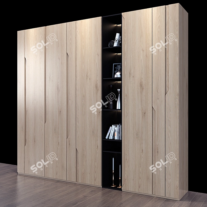 Sleek White Storage Cabinet 3D model image 2