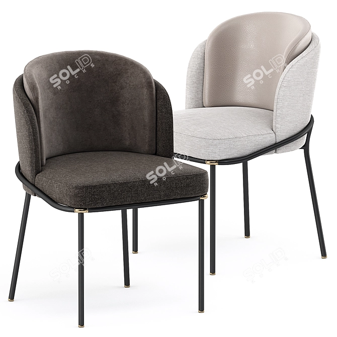 Sleek and Chic Fil Noir Chair 3D model image 1