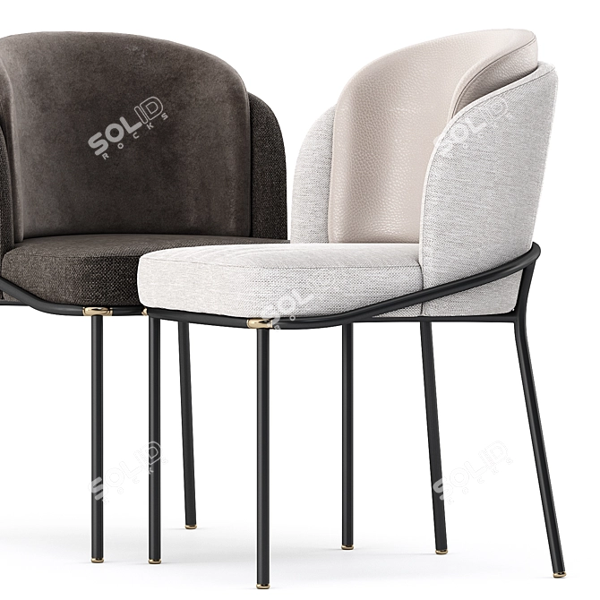 Sleek and Chic Fil Noir Chair 3D model image 2