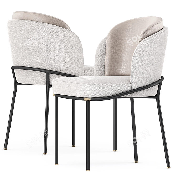 Sleek and Chic Fil Noir Chair 3D model image 4