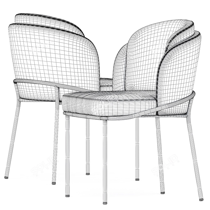 Sleek and Chic Fil Noir Chair 3D model image 5