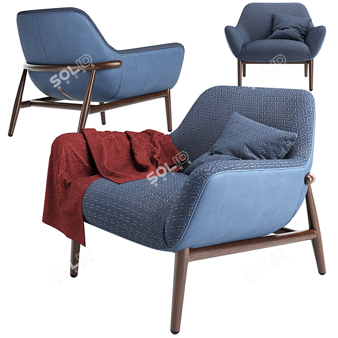 Italian Handcrafted Jade Luxury Armchair 3D model image 1