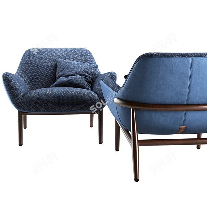 Italian Handcrafted Jade Luxury Armchair 3D model image 3