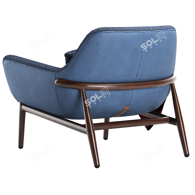 Italian Handcrafted Jade Luxury Armchair 3D model image 4