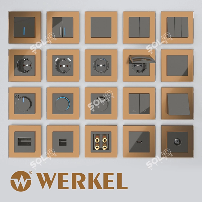 Werkel Taupe OM Sockets 3D model image 1