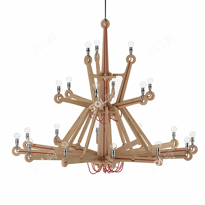 Plywood Chandelier by Piet Hein Eek 3D model image 1