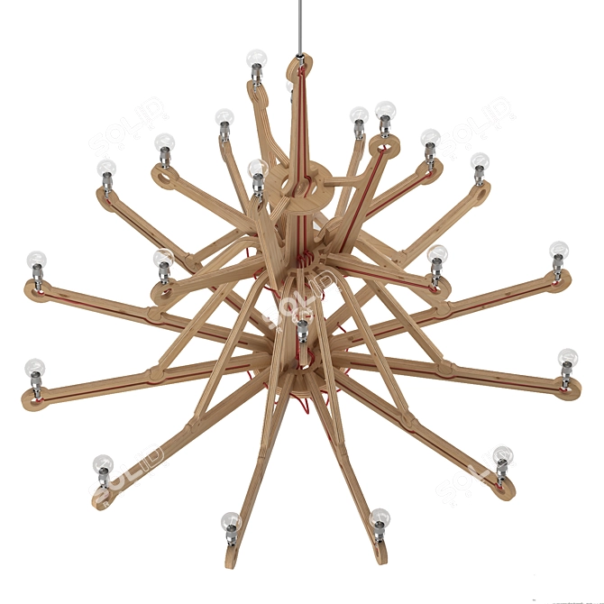 Plywood Chandelier by Piet Hein Eek 3D model image 2