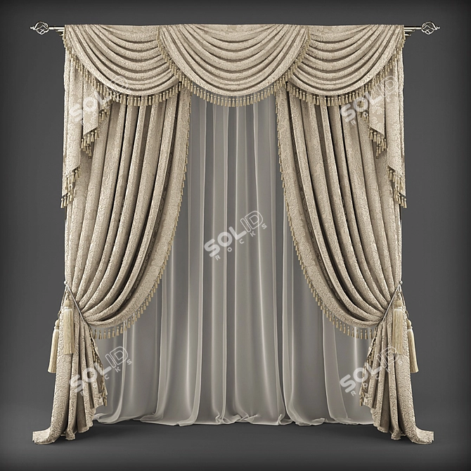 Polyester Curtains: 408492-412979 3D model image 1