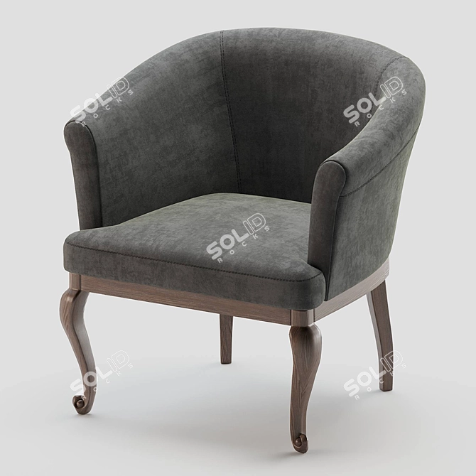 Dall Poltrona Armchair: Sleek and Stylish 3D model image 3