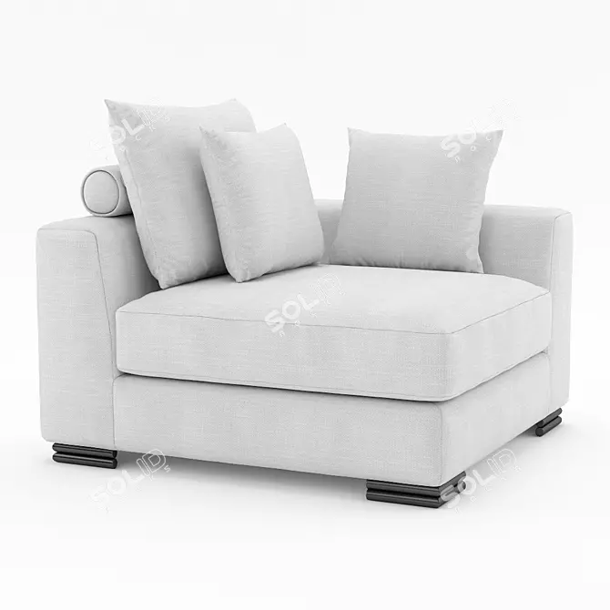 Elegant Clifford Corner Sofa 3D model image 2