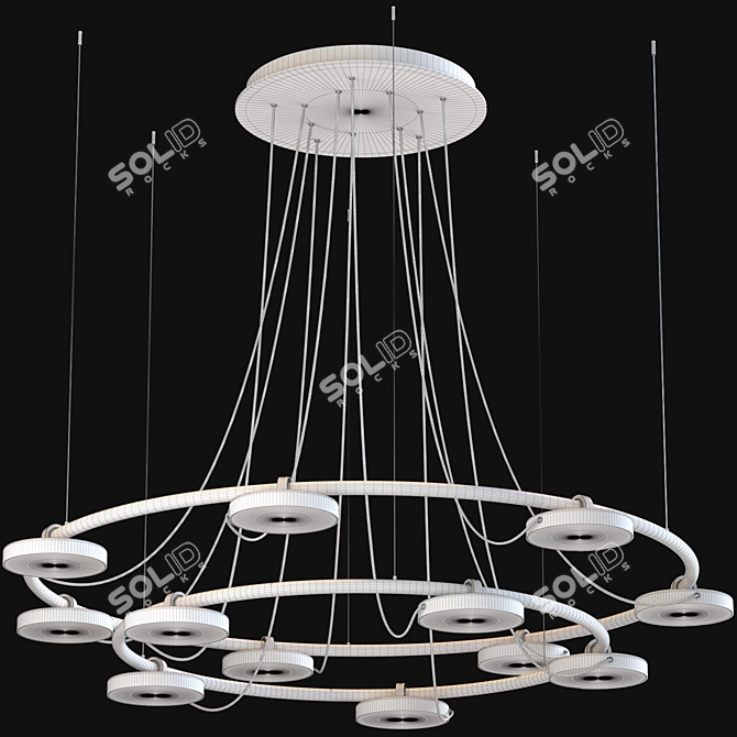 Adjustable Metallic Suspension Lamp 3D model image 3