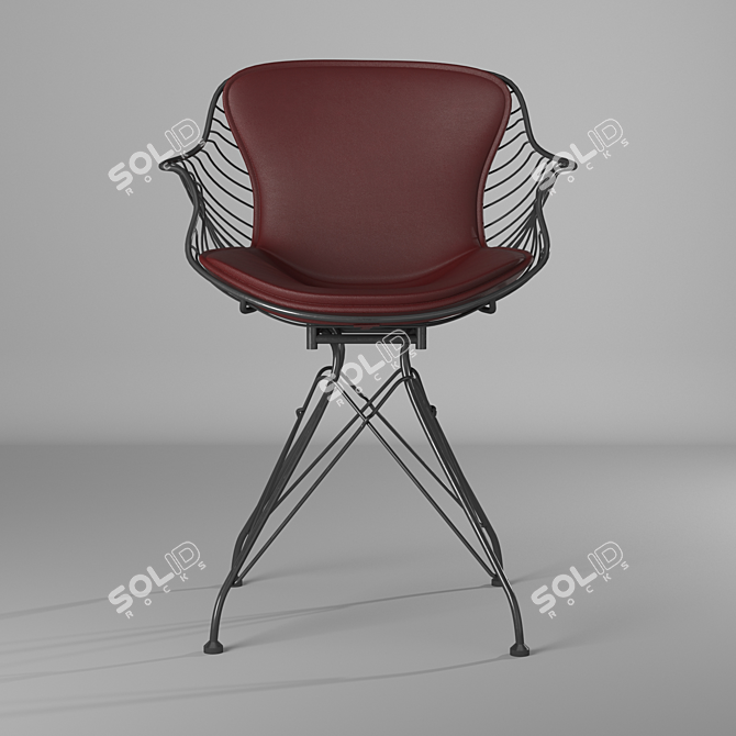 Modern Wire Dining Chair 3D model image 1