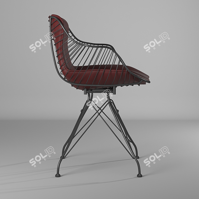 Modern Wire Dining Chair 3D model image 3