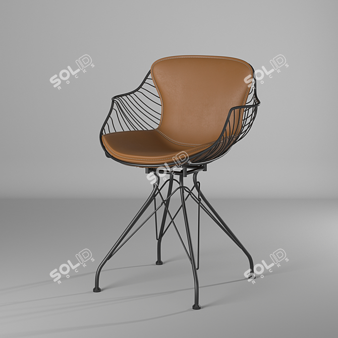 Modern Wire Dining Chair 3D model image 8