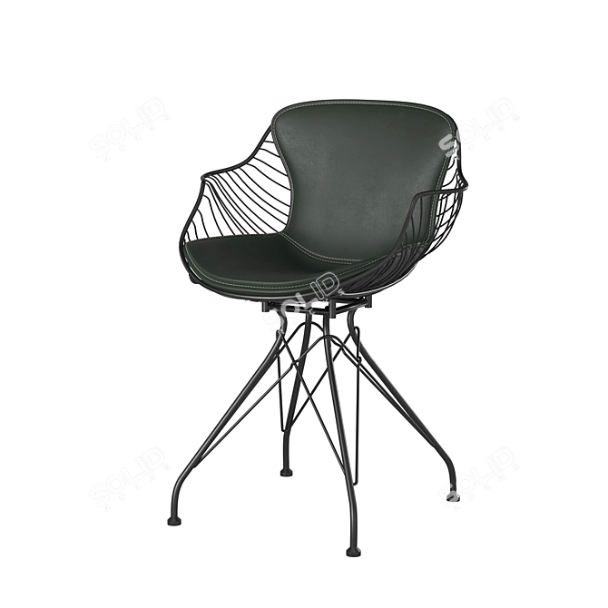 Modern Wire Dining Chair 3D model image 10