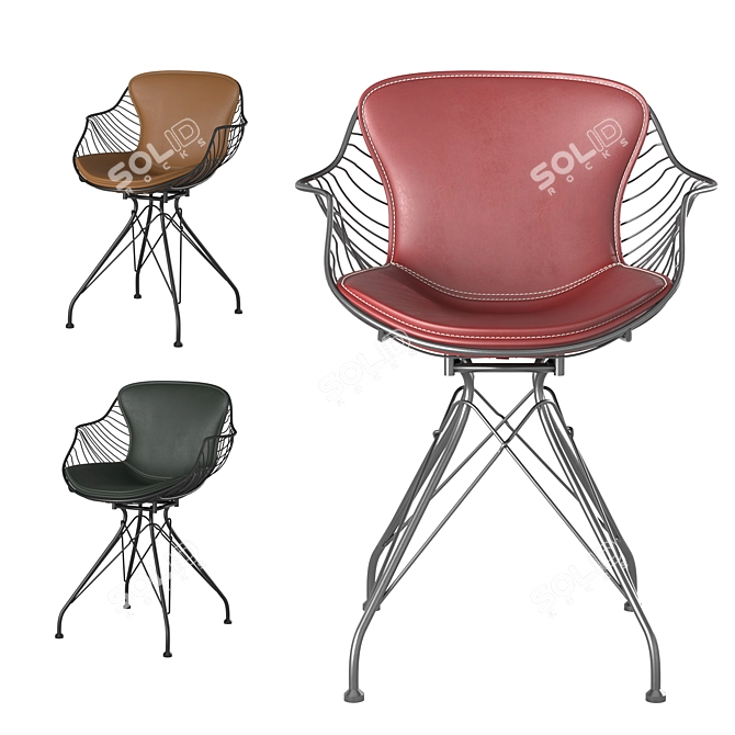 Modern Wire Dining Chair 3D model image 11