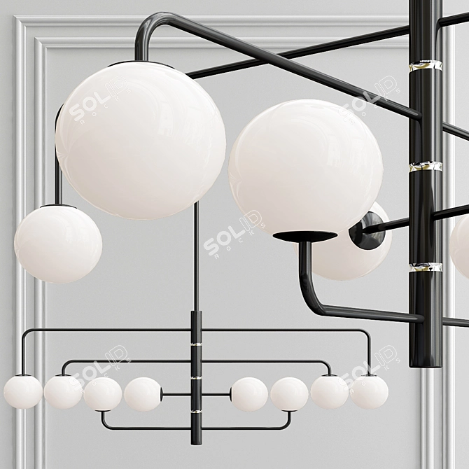 Berka Pendant Light: Modern Metal and Glass Lighting 3D model image 1