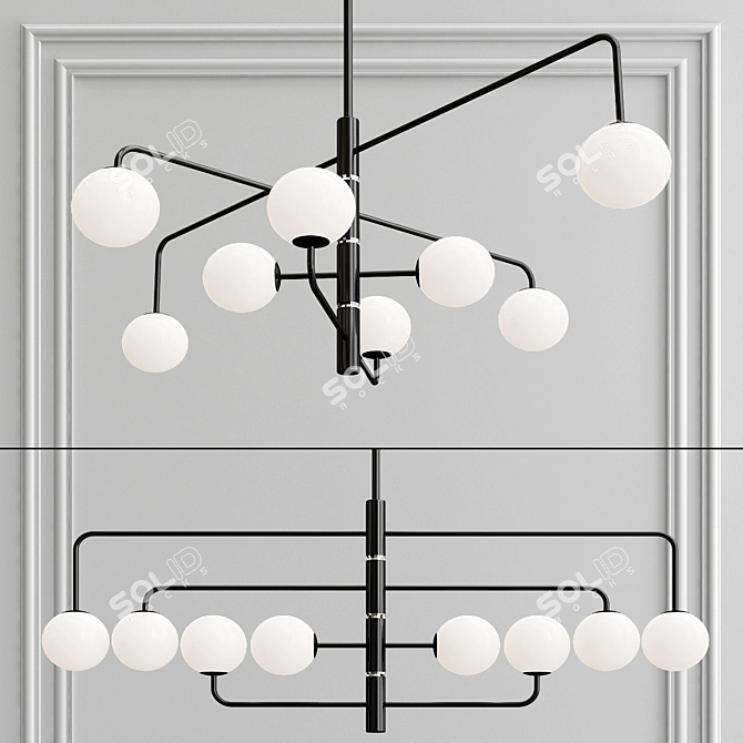 Berka Pendant Light: Modern Metal and Glass Lighting 3D model image 2