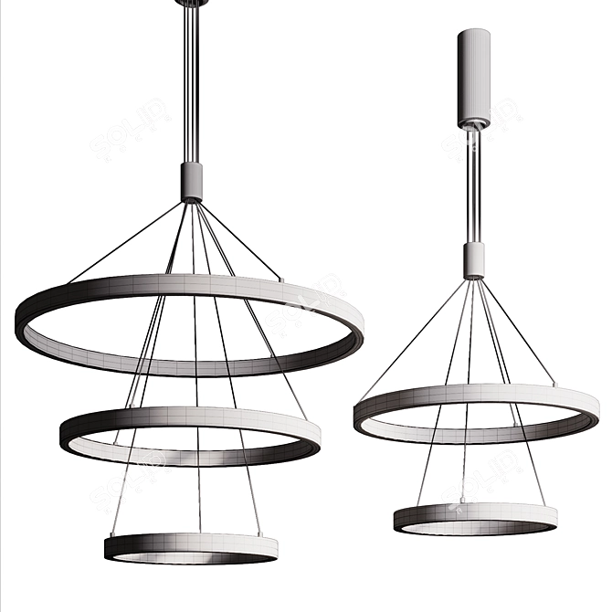 Elegant Metal Pendant Light 3D model image 2