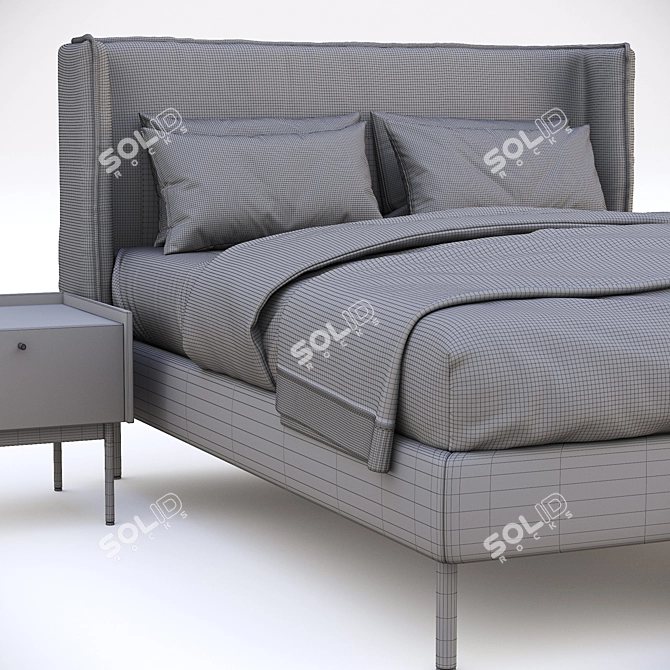 Elegant Zegen Bed Naomi: Stylish and Comfortable 3D model image 4