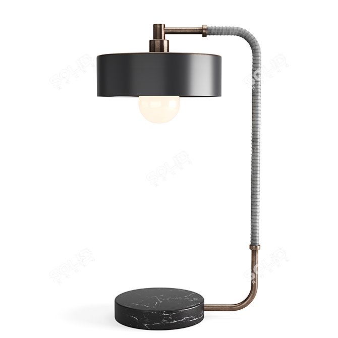 Modern Leather and Marble Table Lamp 3D model image 1