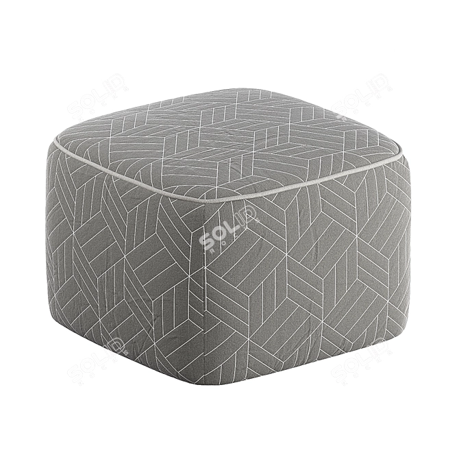  Comfy Cushioned Stool 3D model image 1