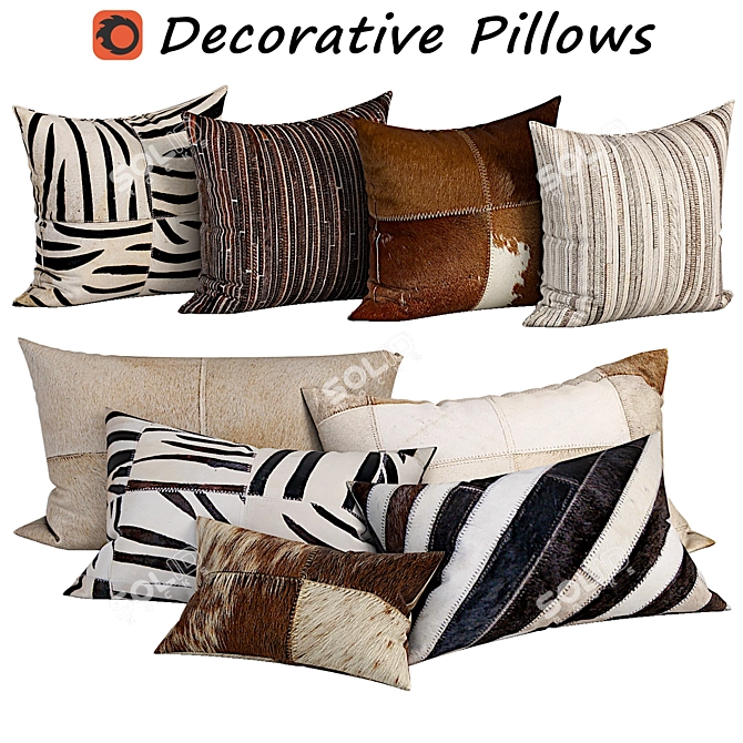 Luxury Decorative Pillow Set 3D model image 1