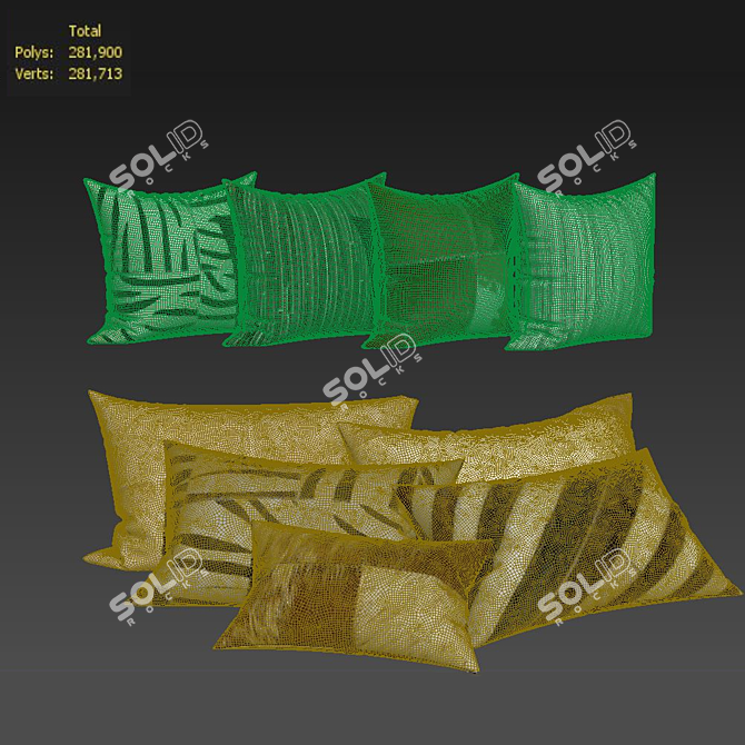 Luxury Decorative Pillow Set 3D model image 3