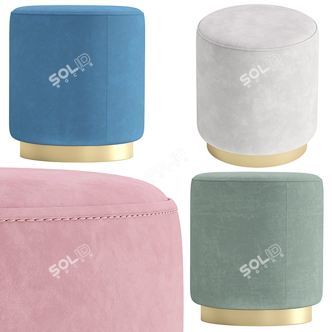 Luxury Dior Pouf: Stylish and Comfortable 3D model image 1