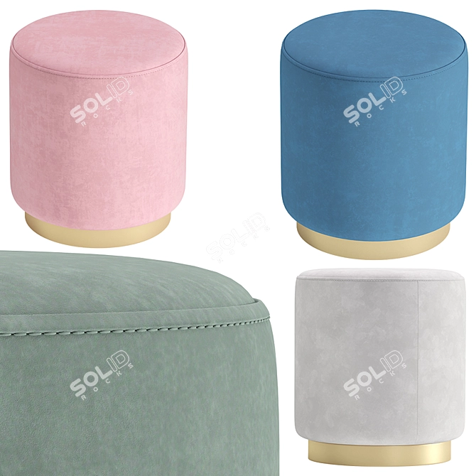 Luxury Dior Pouf: Stylish and Comfortable 3D model image 3