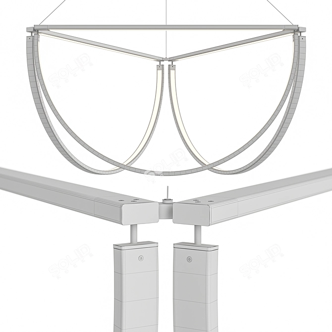 Chord Cluster Chandelier: Elegant Lighting Masterpiece 3D model image 3