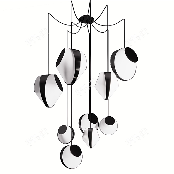 Reef Mixte Pendant Light - Elegant and Striking 3D model image 1