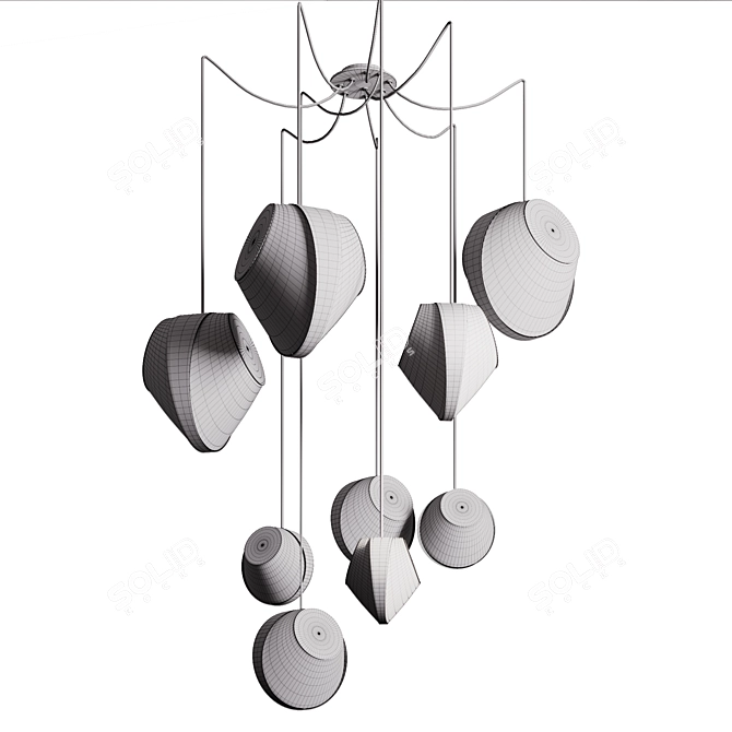 Reef Mixte Pendant Light - Elegant and Striking 3D model image 2