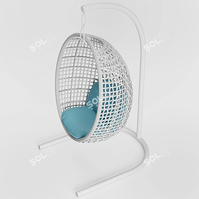 Gusto Rattan Hanging Chair - Stylish Outdoor Seating 3D model image 2