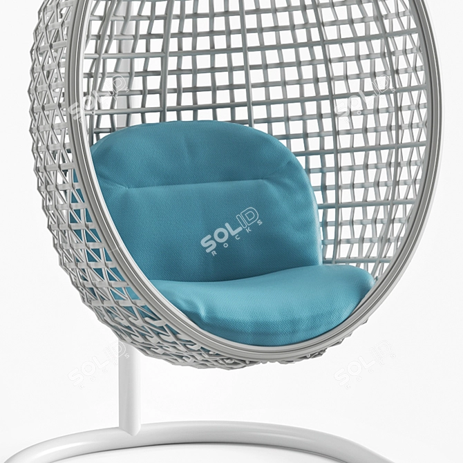 Gusto Rattan Hanging Chair - Stylish Outdoor Seating 3D model image 3