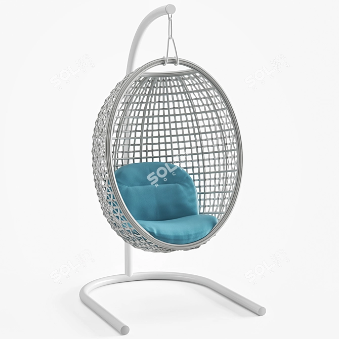 Gusto Rattan Hanging Chair - Stylish Outdoor Seating 3D model image 5