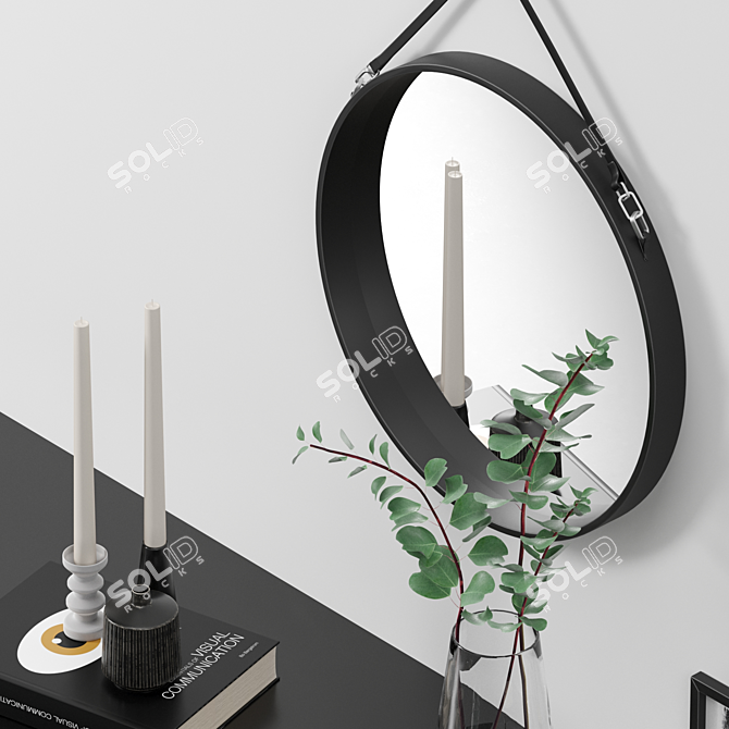 Elegant Eucalyptus Mirror Set 3D model image 2