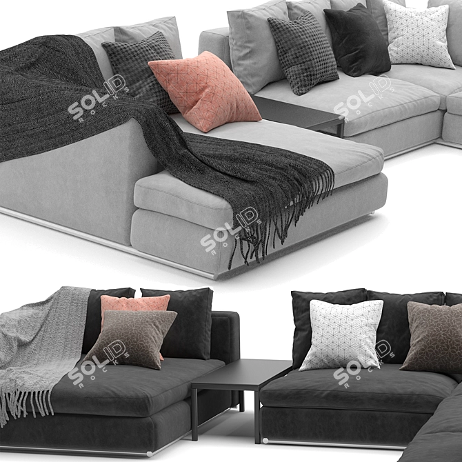 Elegant Hamilton Sofa by Minotti 3D model image 3